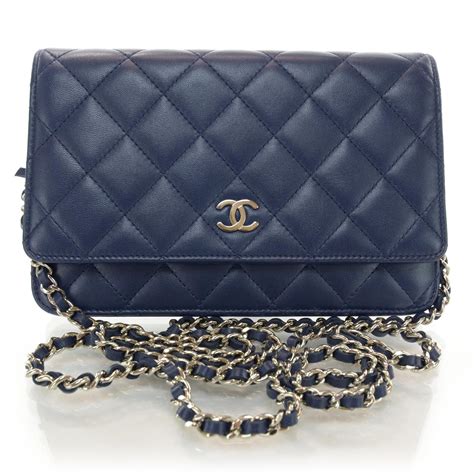 chanel woc navy blue|Chanel wallet on chain.